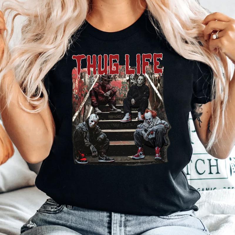 Halloween Horror Characters THUG LIFE Shirt