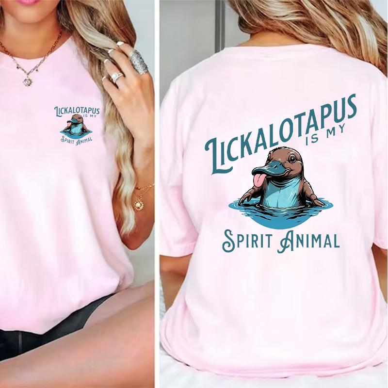 Lickalotapus is my Spirit Animal funny T- shirt Crewneck Menswear