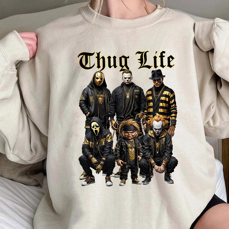 Halloween Horror Characters Thug Life Shirt