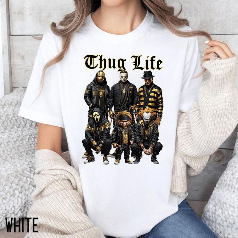 Halloween Horror Characters Thug Life Shirt