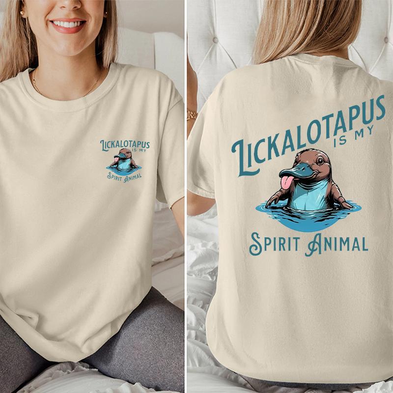 Lickalotapus is my Spirit Animal funny T- shirt Crewneck Menswear