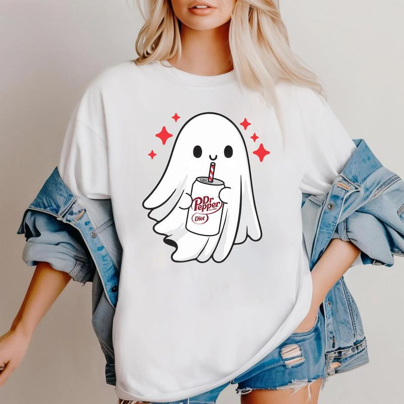 Halloween Ghost Shirt, Ghost Tee, Funny Skeleton Halloween T-Shirt, Spooky Graphic Top, Funny Paranormal Apparel