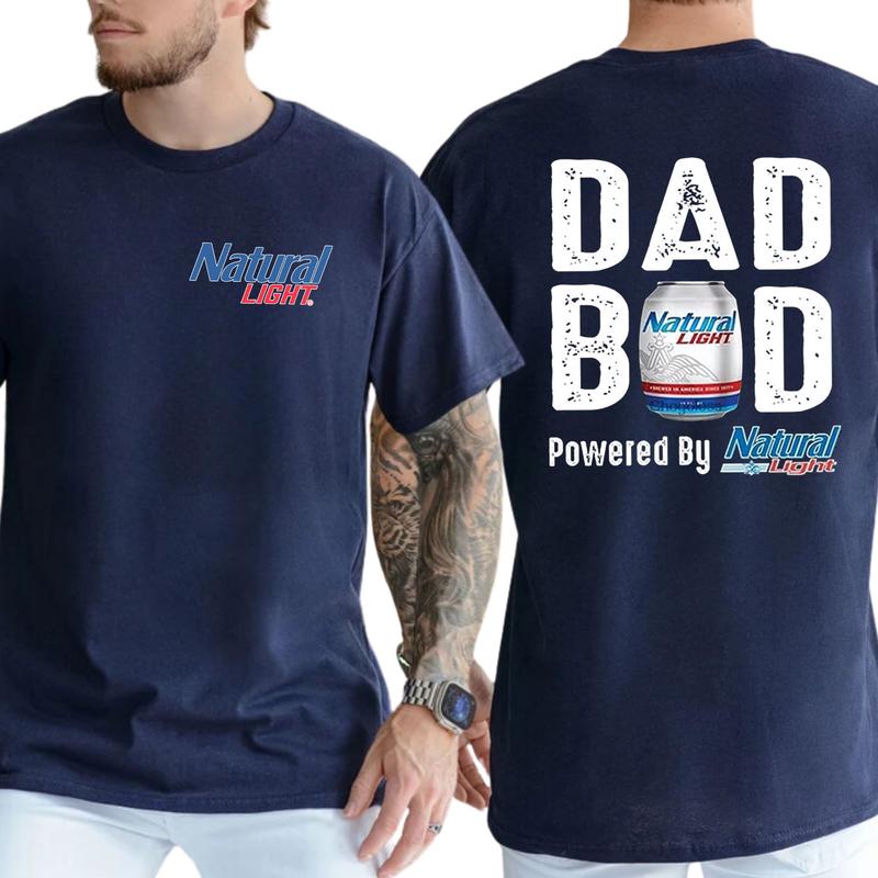 Natural Lite Dad Bod Powered By Coors Light T-shirt Sweatshirt Hoodie 2-Sided